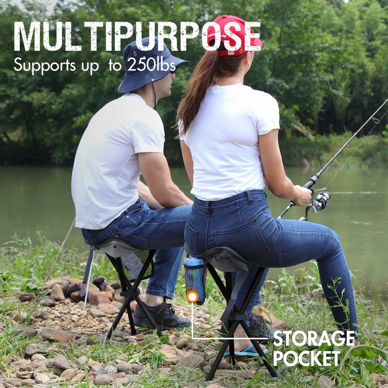 Portal Tall Folding Tripod Stool for Outdoor Camping Walking Hunting Hiking Fishing Travel, Support 225 lbs - Image 4